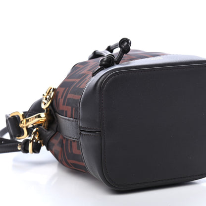 Fendi Mesh Vitello Grace F is Fendi FF 1974 Mini Mon Tresor Bucket Bag Marrone Black Ebano 8 of 9