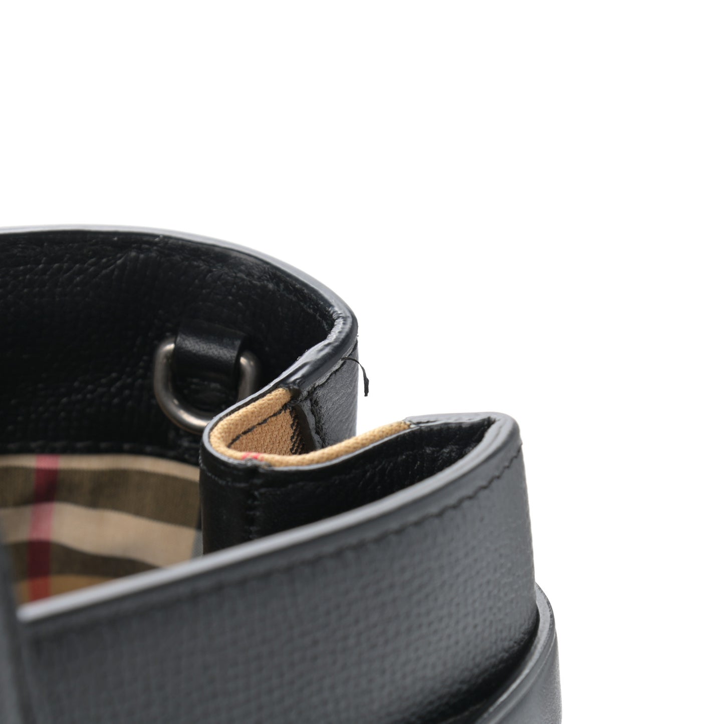 Derby Calfskin Vintage Check Medium Banner Tote Black