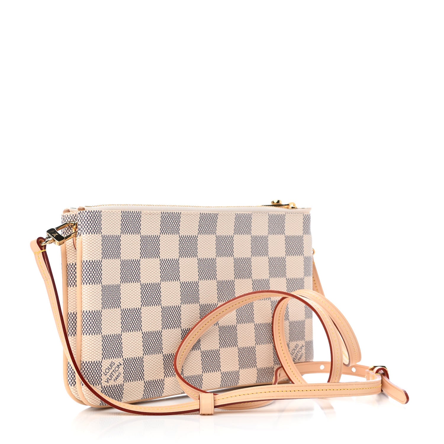 Louis Vuitton Damier Azur Double Zip Pochette 3 of 9