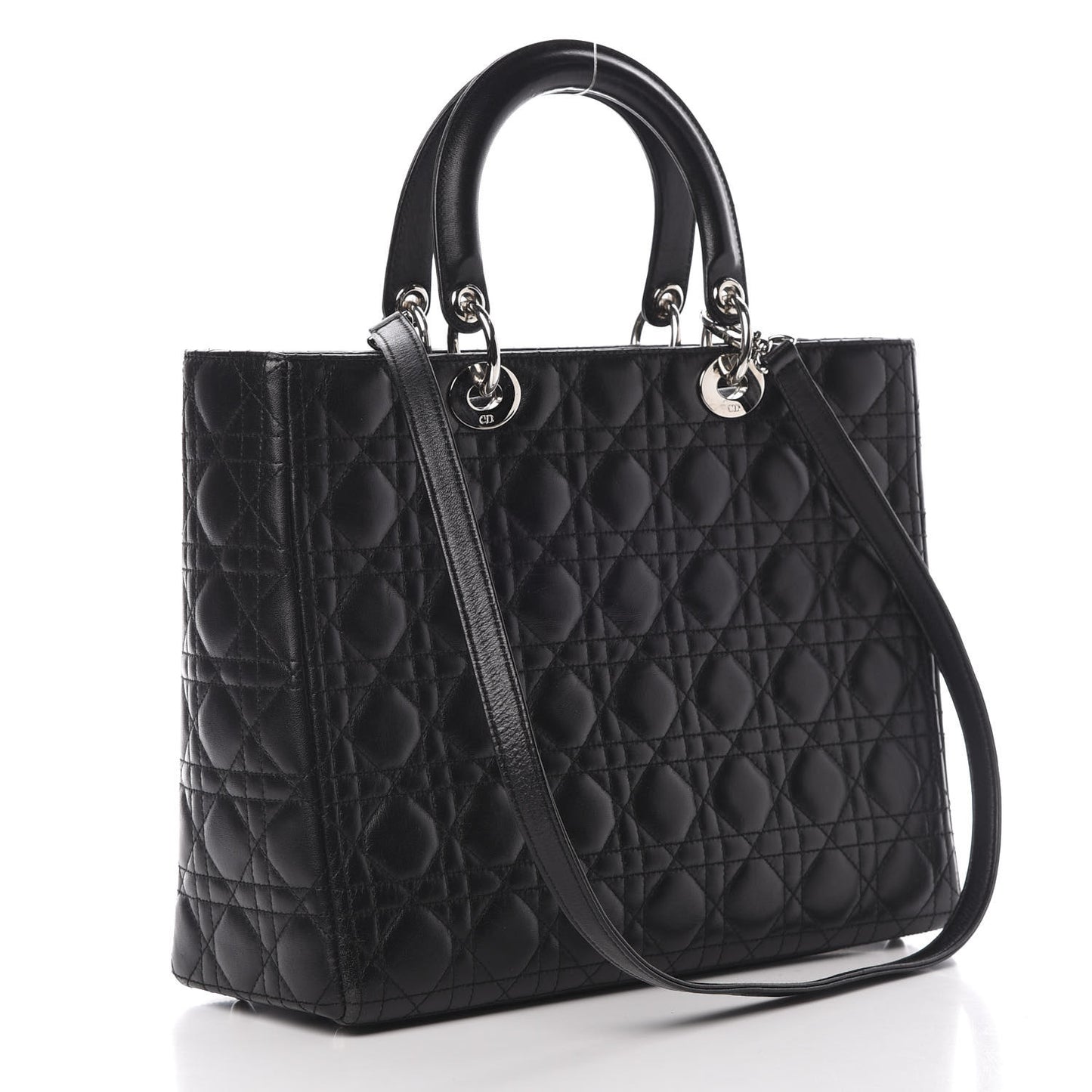 Lambskin Cannage Large Lady Dior Black