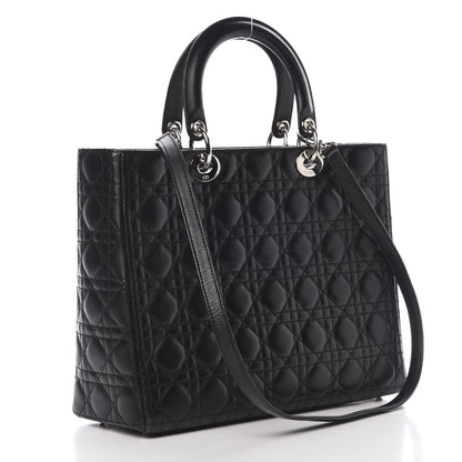 Christian Dior Lambskin Cannage Large Lady Dior Black 3 of 15