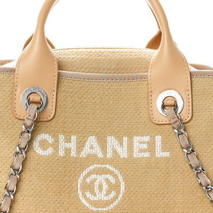 Chanel Denim Deauville Bowling Bag Beige 8 of 10