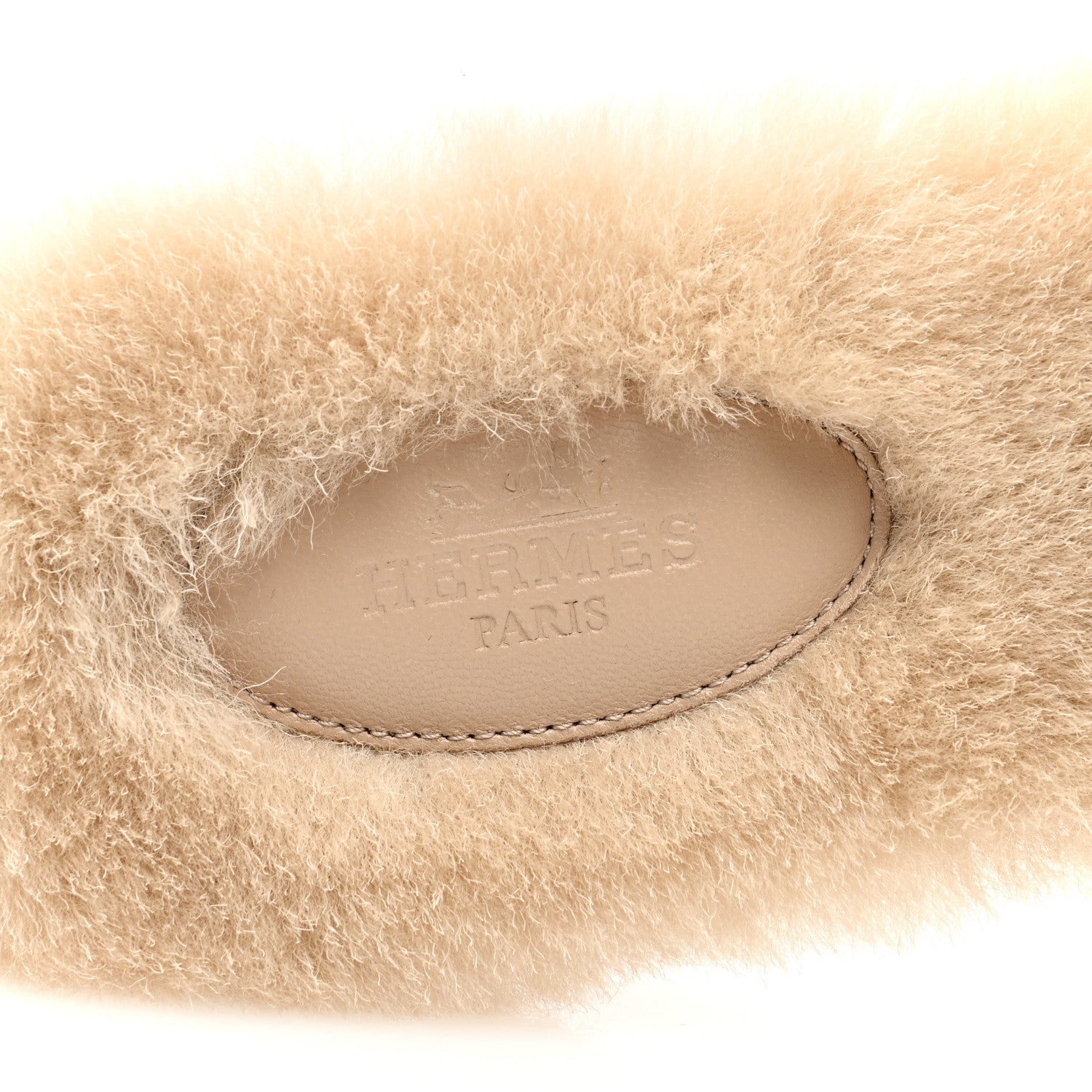 Hermes Woolskin Oran Sandals 38.5 Beige Argile 7 of 8