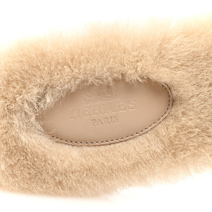 Hermes Woolskin Oran Sandals 38.5 Beige Argile 7 of 8