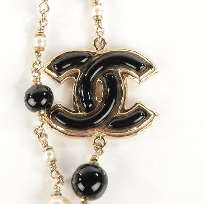 Chanel Pearl Beaded CC Long Necklace Black 3 of 6