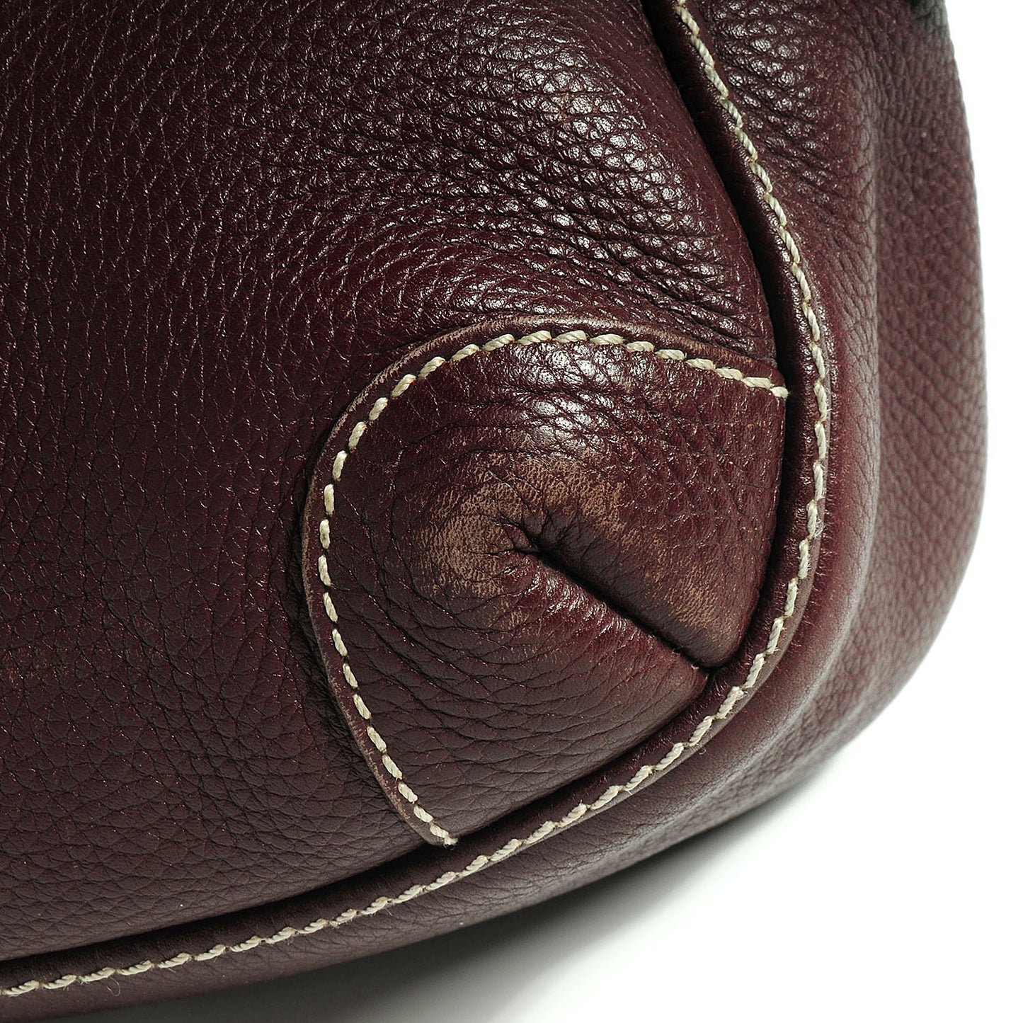 Leather Tassel Hobo Bordeaux