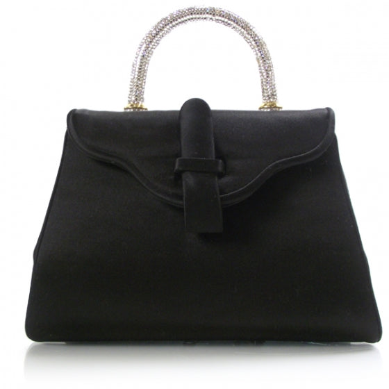 Judith Leiber Satin Crystal Evening Bag Black 1 of 7