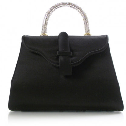 Judith Leiber Satin Crystal Evening Bag Black 1 of 7