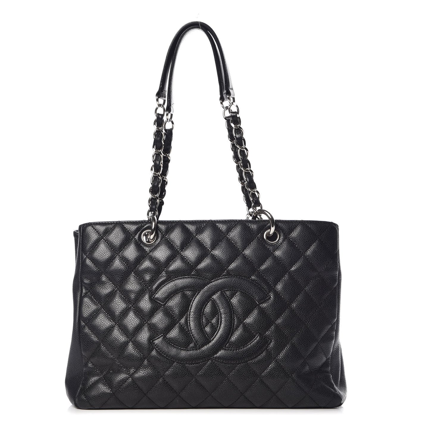 Caviar Quilted Grand Shopping Tote GST Black