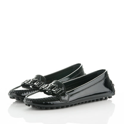 Louis Vuitton Patent Calfskin Oxford Loafers 35.5 Black 3 of 7
