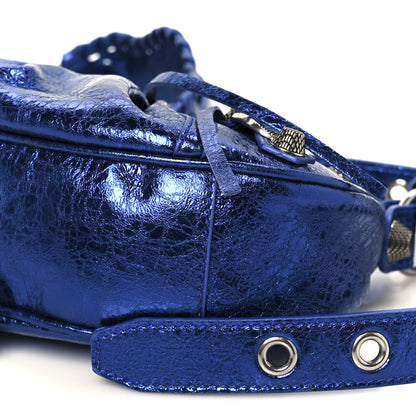 Balenciaga Metallic Arena Agneau Le Cagole Shoulder Bag XS Blue 12 of 12