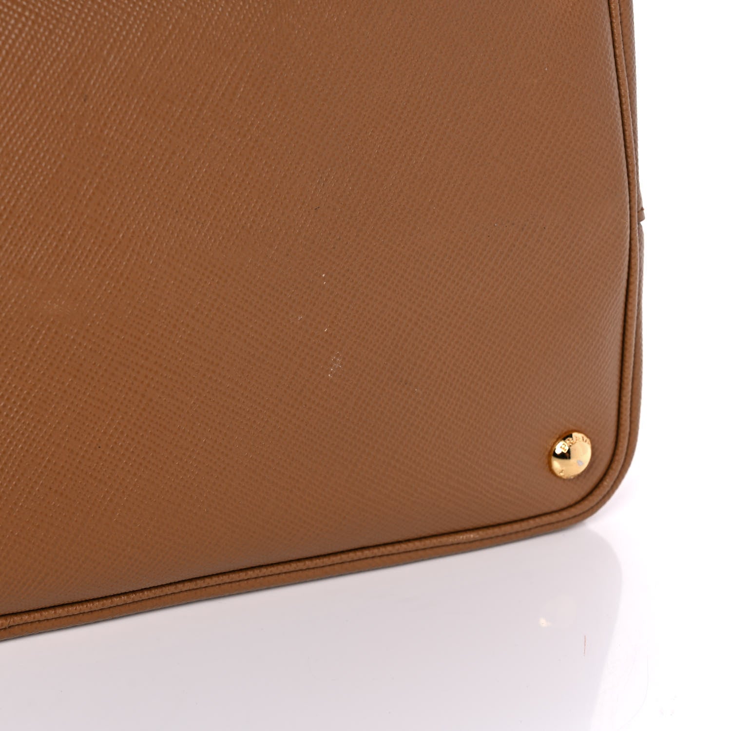 Prada Saffiano Cuir Medium Double Handle Bag Caramel Fuoco 11 of 14