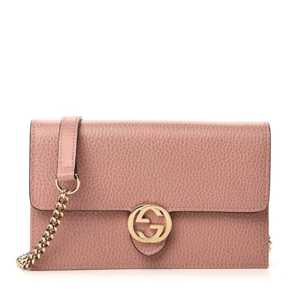 Gucci Dollar Calfskin Interlocking G Chain Wallet Soft Pink 1 of 10