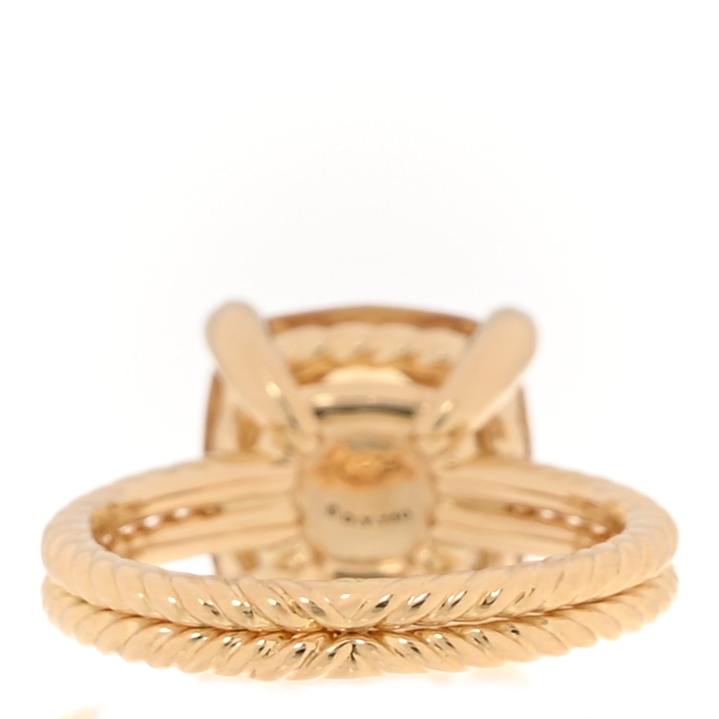 18K Yellow Gold Diamond Citrine 11mm Chatelaine Ring 47 4