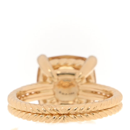 David Yurman 18K Yellow Gold Diamond Citrine 11mm Chatelaine Ring 47 4 3 of 4