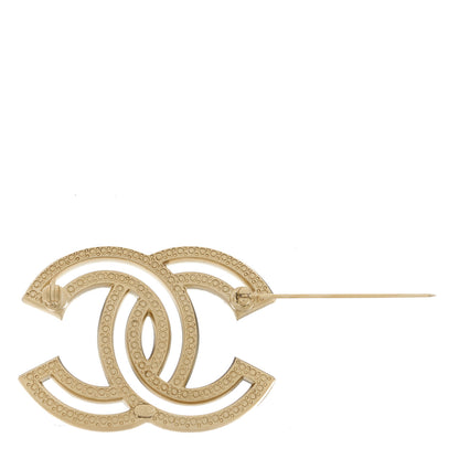 Chanel Crystal CC Brooch Light Gold 3 of 4