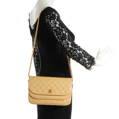 Chanel Lambskin Medium Double Flap Beige 2 of 10