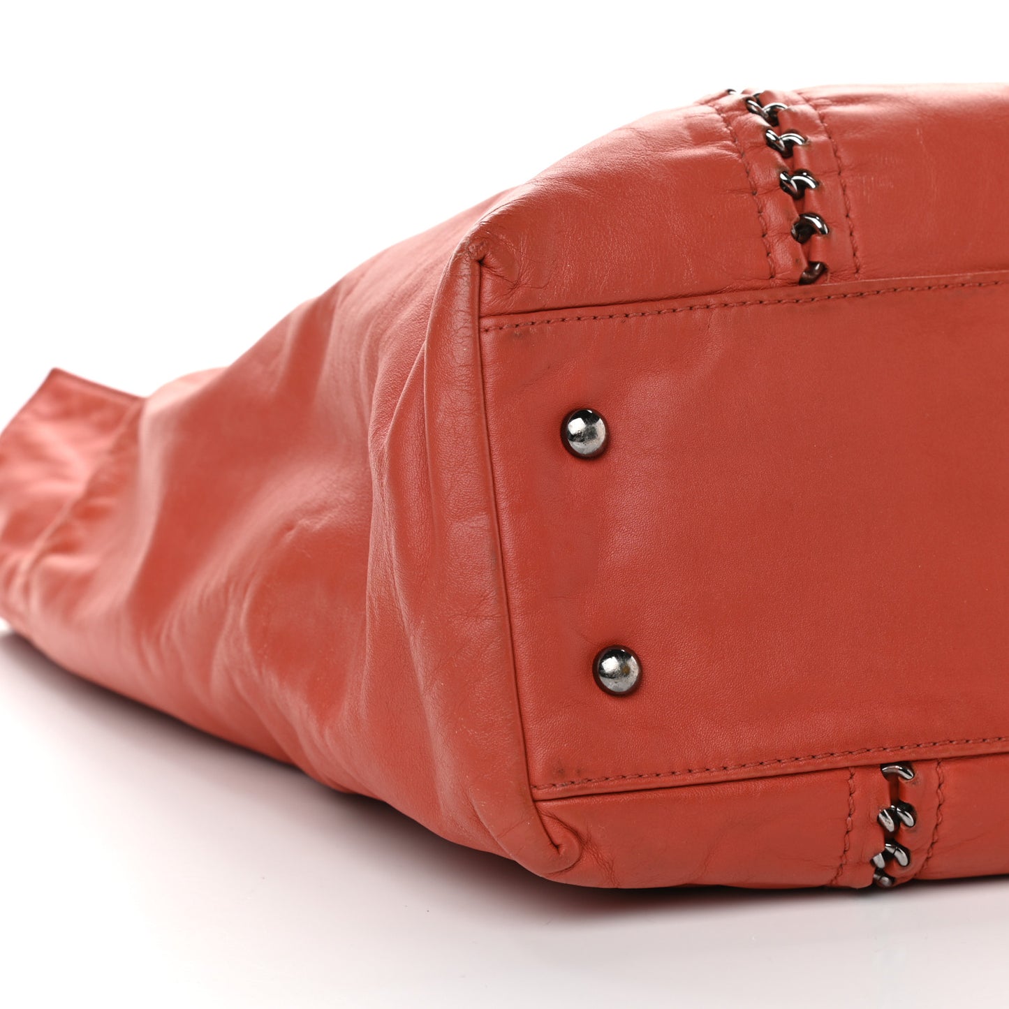 Smooth Calfskin Luxe Ligne Tote Orange