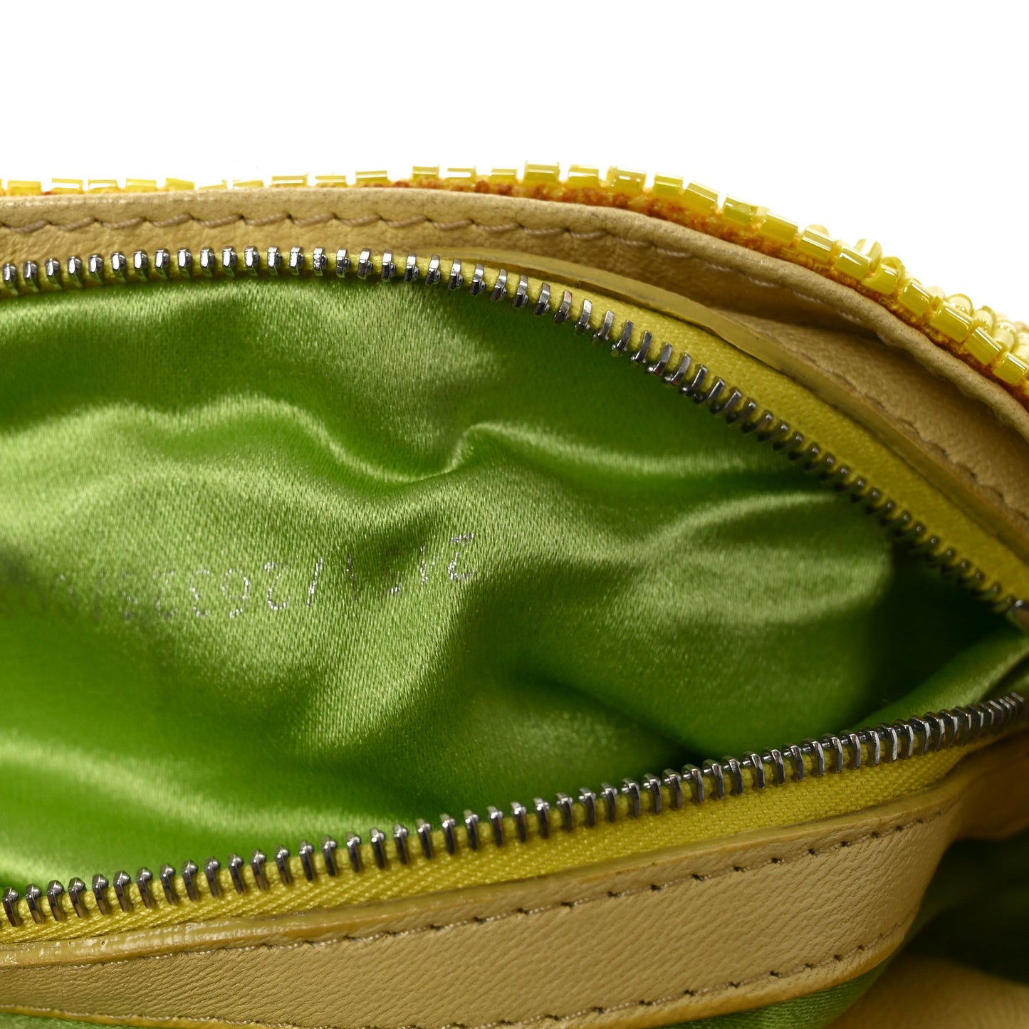 Rolling Stone Vitello Seta Bead Embroidered Mama Baguette Giallo