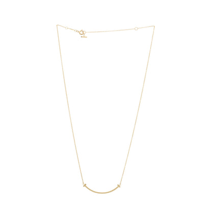 Tiffany 18K Yellow Gold Small T Smile Pendant Necklace 2 of 3