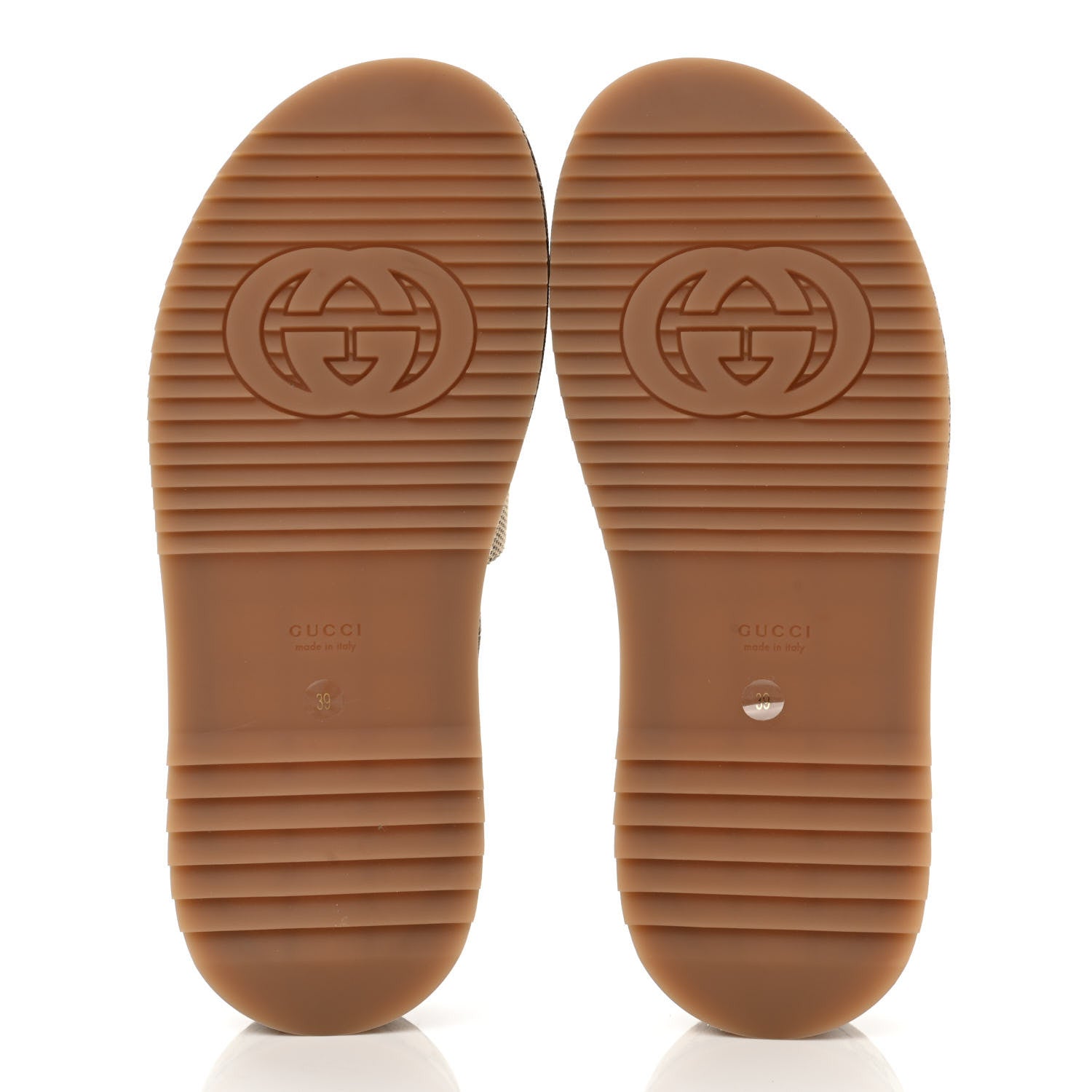 Gucci Monogram Maxi GG Angelina Platform 55mm Slide Sandals 39 Camel Ebony 5 of 9