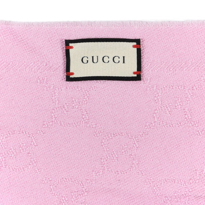 Gucci Wool Silk GG Monogram GGNat Scarf Rose 5 of 5