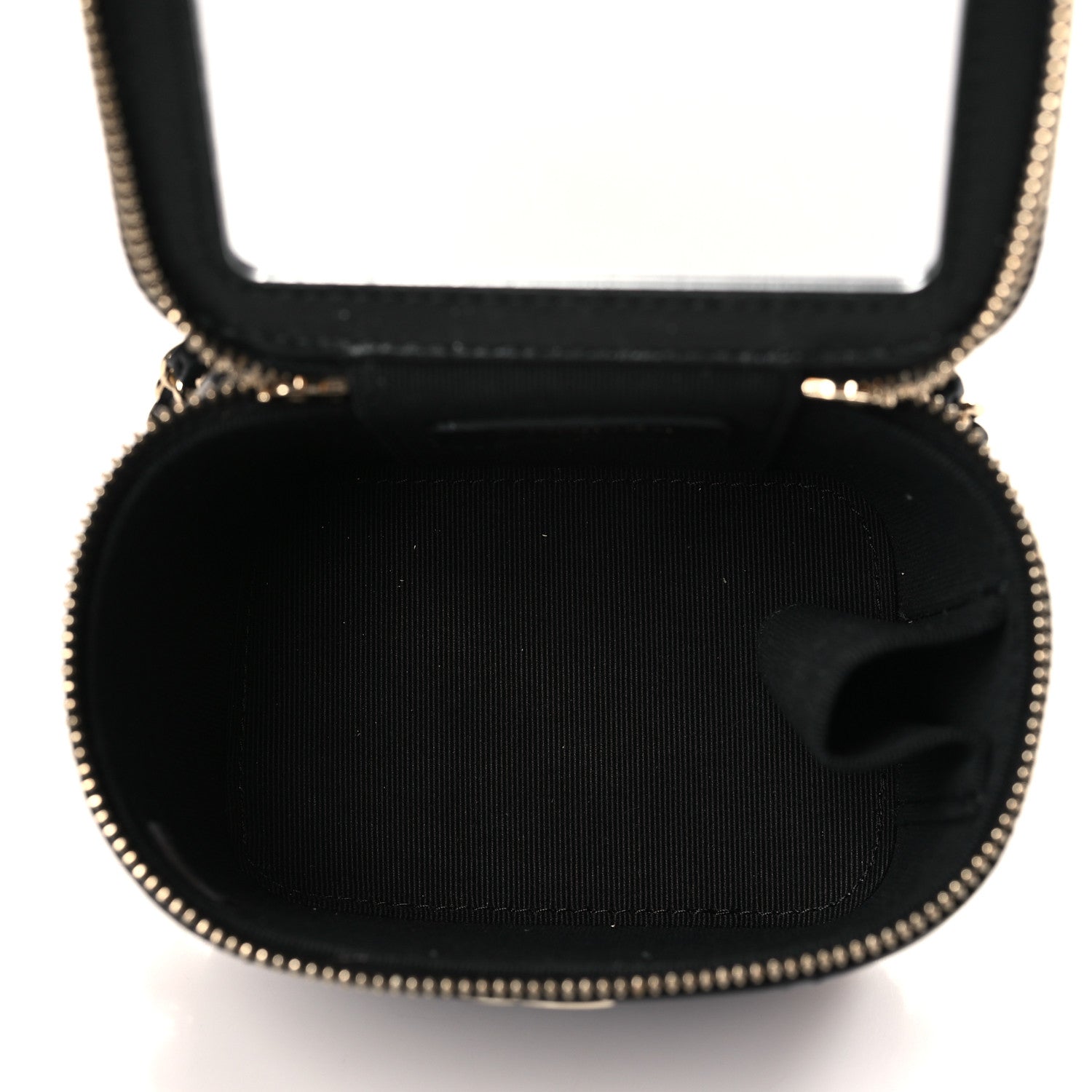 Chanel Lambskin Quilted Mini Vanity Case With Pearl Chain Black 5 of 9