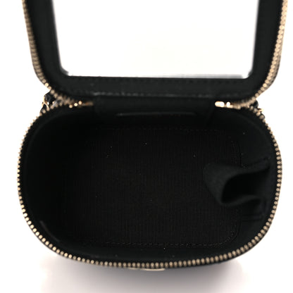 Chanel Lambskin Quilted Mini Vanity Case With Pearl Chain Black 5 of 9