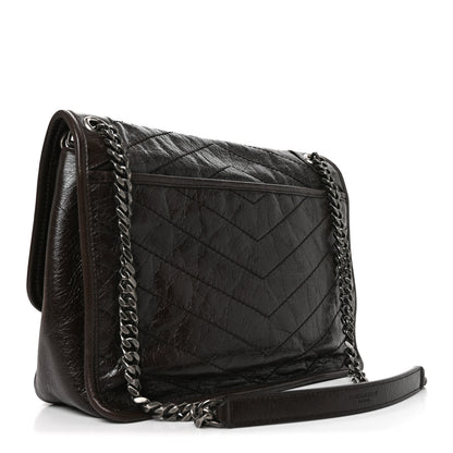 Saint Laurent Crinkled Calfskin Matelasse Monogram Medium Niki Chain Satchel Moka 3 of 10
