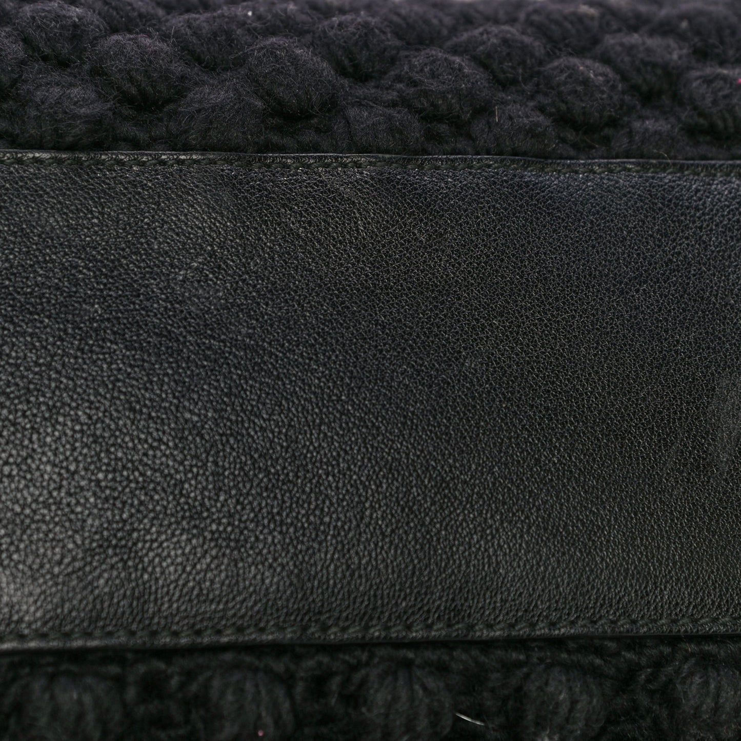 Calf Hair Leopard Print Knit Miss Sicily Satchel Black Naturale