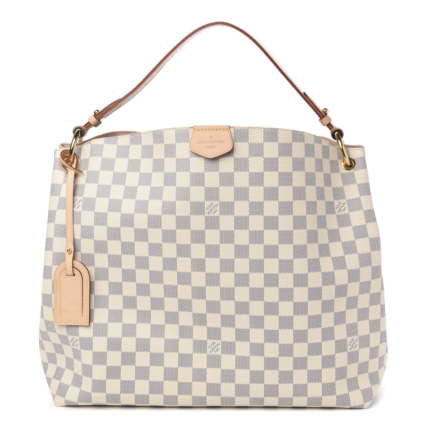 Louis Vuitton Damier Azur Graceful MM Rose Ballerine 1 of 9