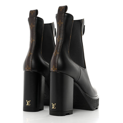 Louis Vuitton LV BEAUBOURG ANKLE BOOT 38 Black 4 of 8