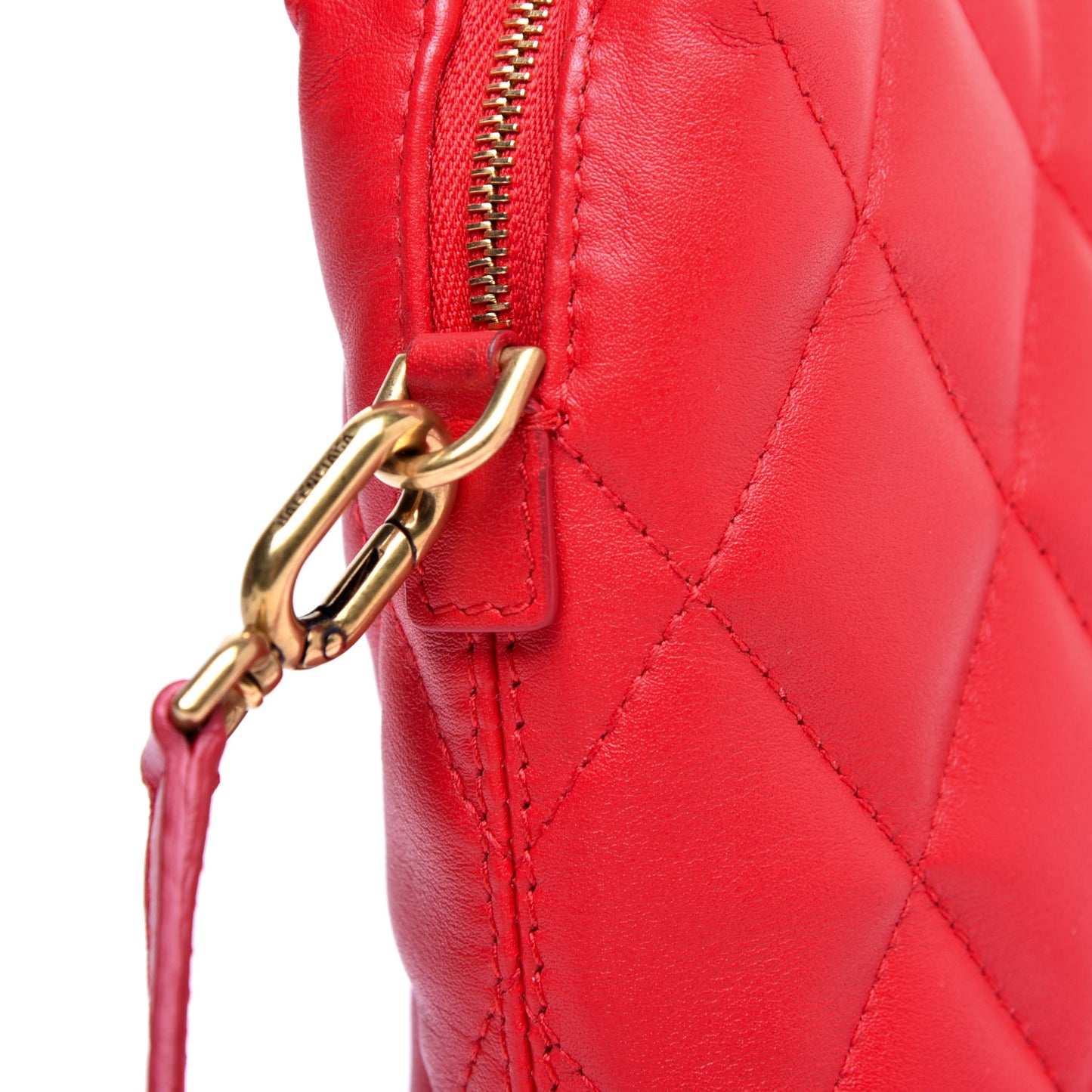 Nappa Calfskin Quilted Touch B Camera Shoulder Bag Bright Red