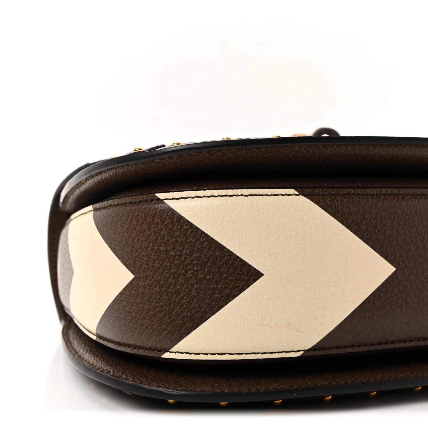 Gucci GG Supreme Monogram Studded Calfskin 100 Centennial Geometric Medium Bamboo 1947 Top Handle Bag Beige Ebony Multicolor 8 of 9