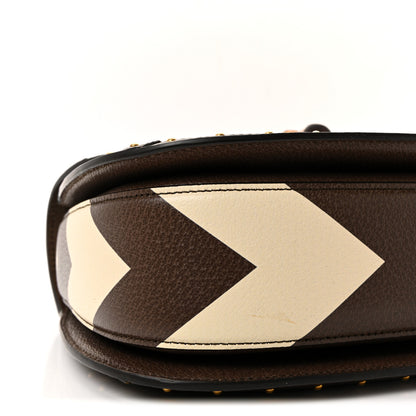 Gucci GG Supreme Monogram Studded Calfskin 100 Centennial Geometric Medium Bamboo 1947 Top Handle Bag Beige Ebony Multicolor 8 of 9