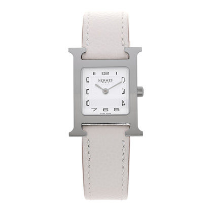 Hermes Stainless Steel Evercolor 21mm Heure H Hour Quartz Watch Gris Perle 1 of 5