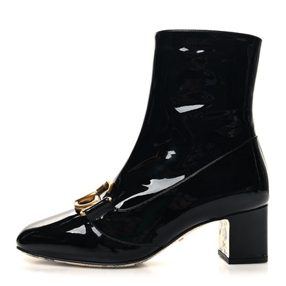 Gucci Vernice GG Victoire 55mm Ankle Boots 37 Black 1 of 9