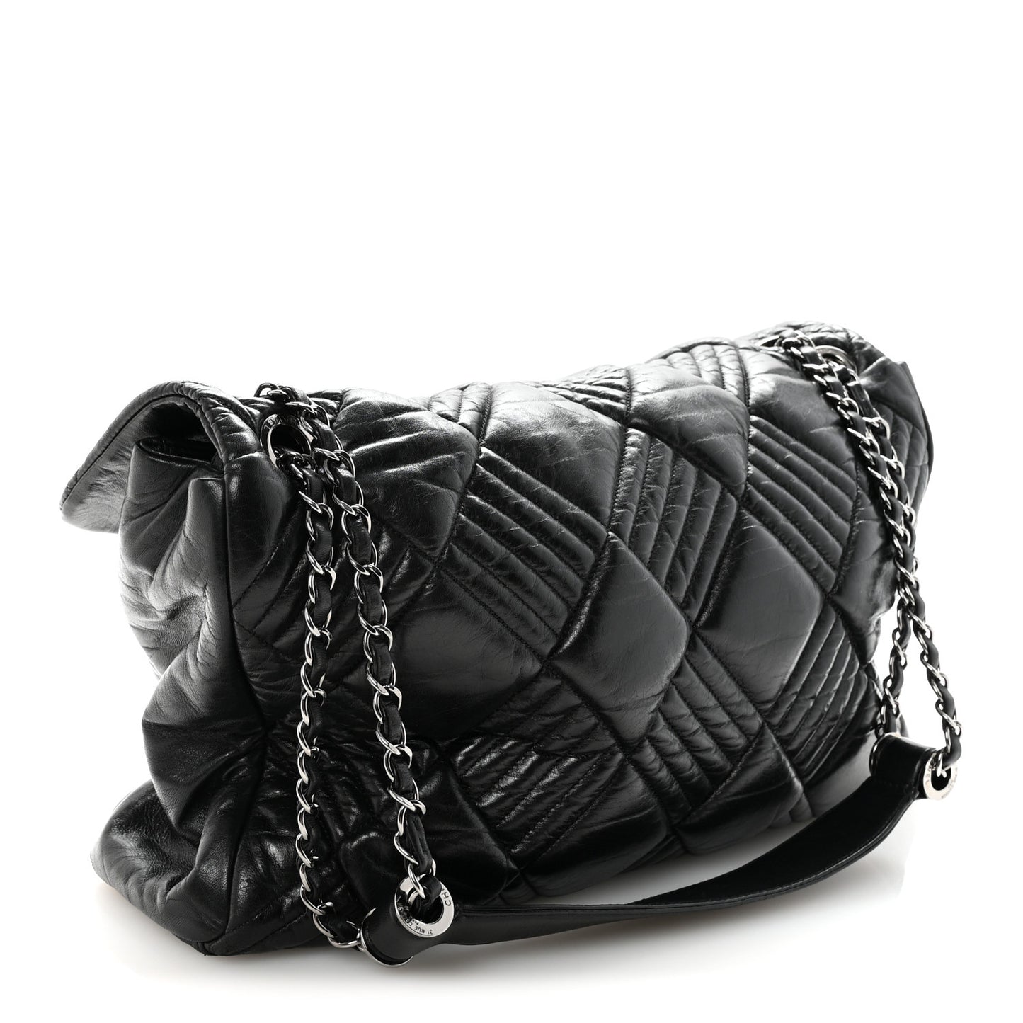 Lambskin In and Out XL Maxi Flap Black