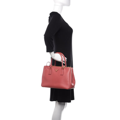 Prada Saffiano Small Galleria Double Zip Tote Fuxia 3 of 14