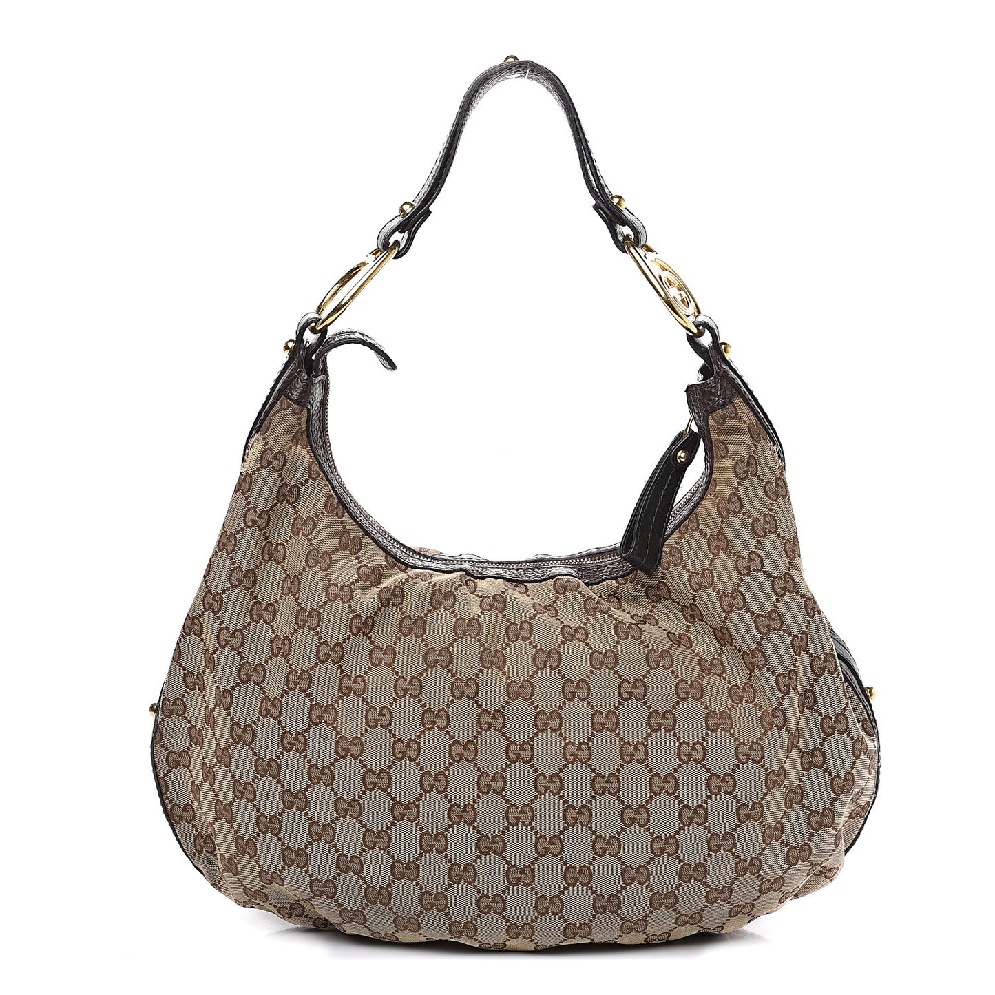 Monogram Medium Interlocking Hobo Dark Brown