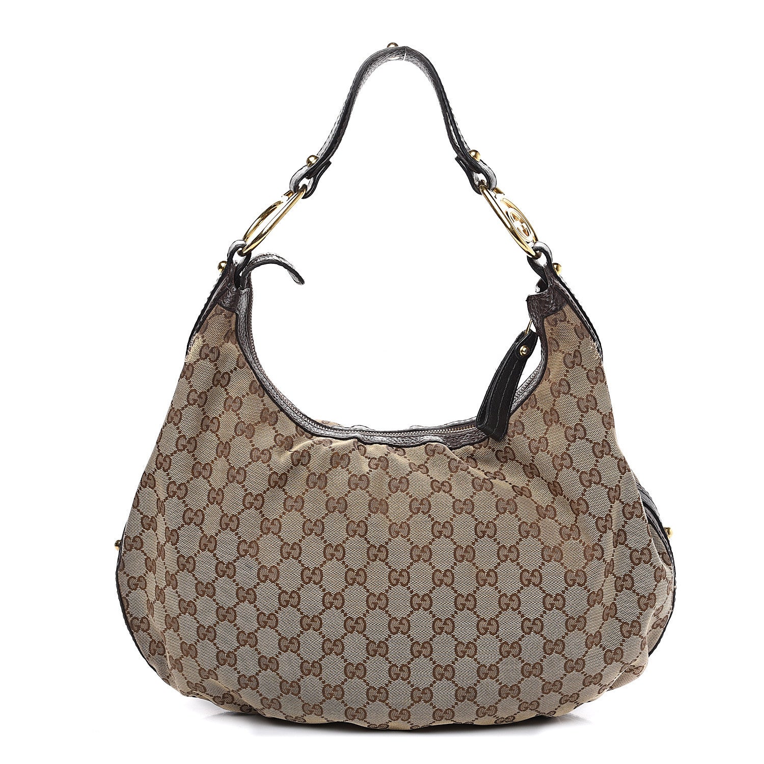 Gucci Monogram Medium Interlocking Hobo Dark Brown 1 of 11