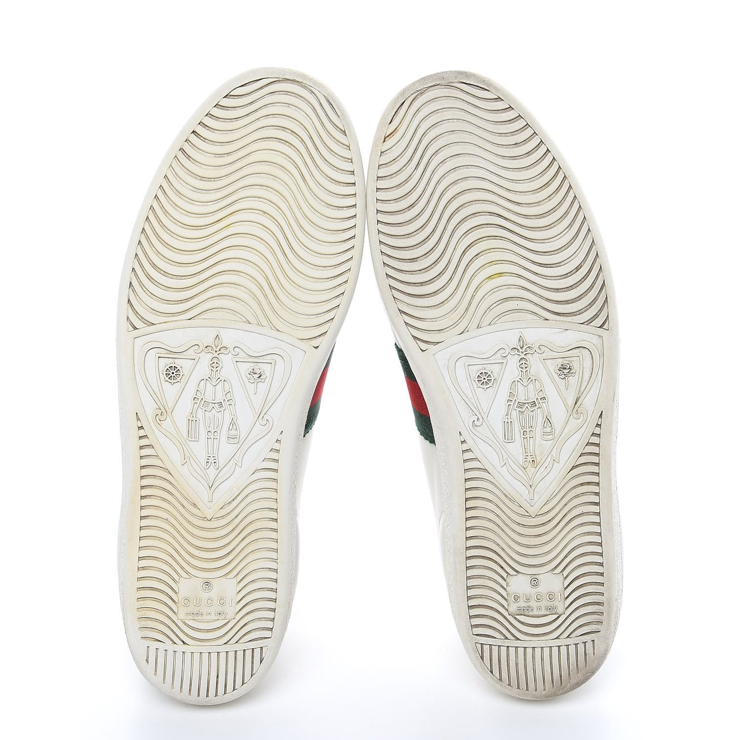Calfskin Web Bee Embroidered Womens Ace Sneakers 38 White Green