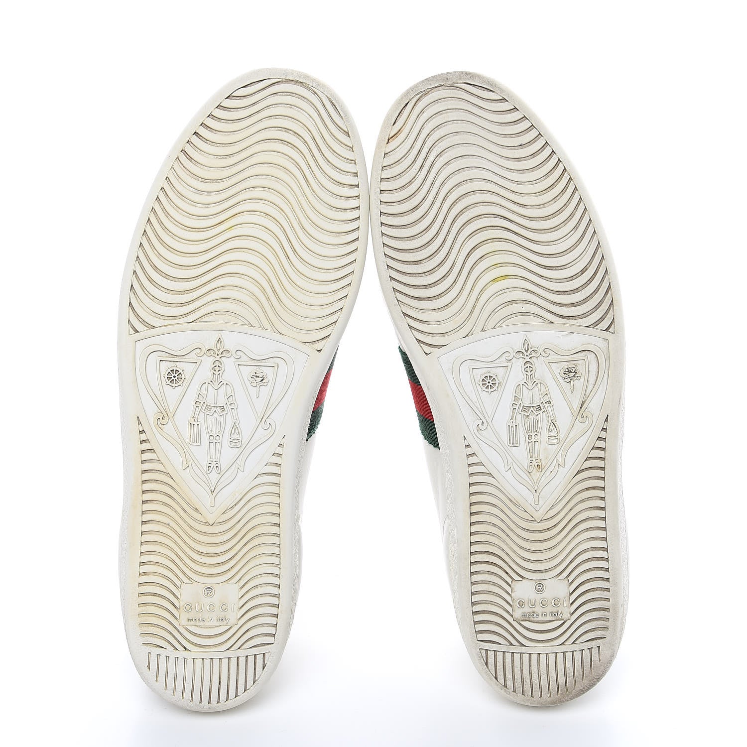 Gucci Calfskin Web Bee Embroidered Womens Ace Sneakers 38 White Green 7 of 17