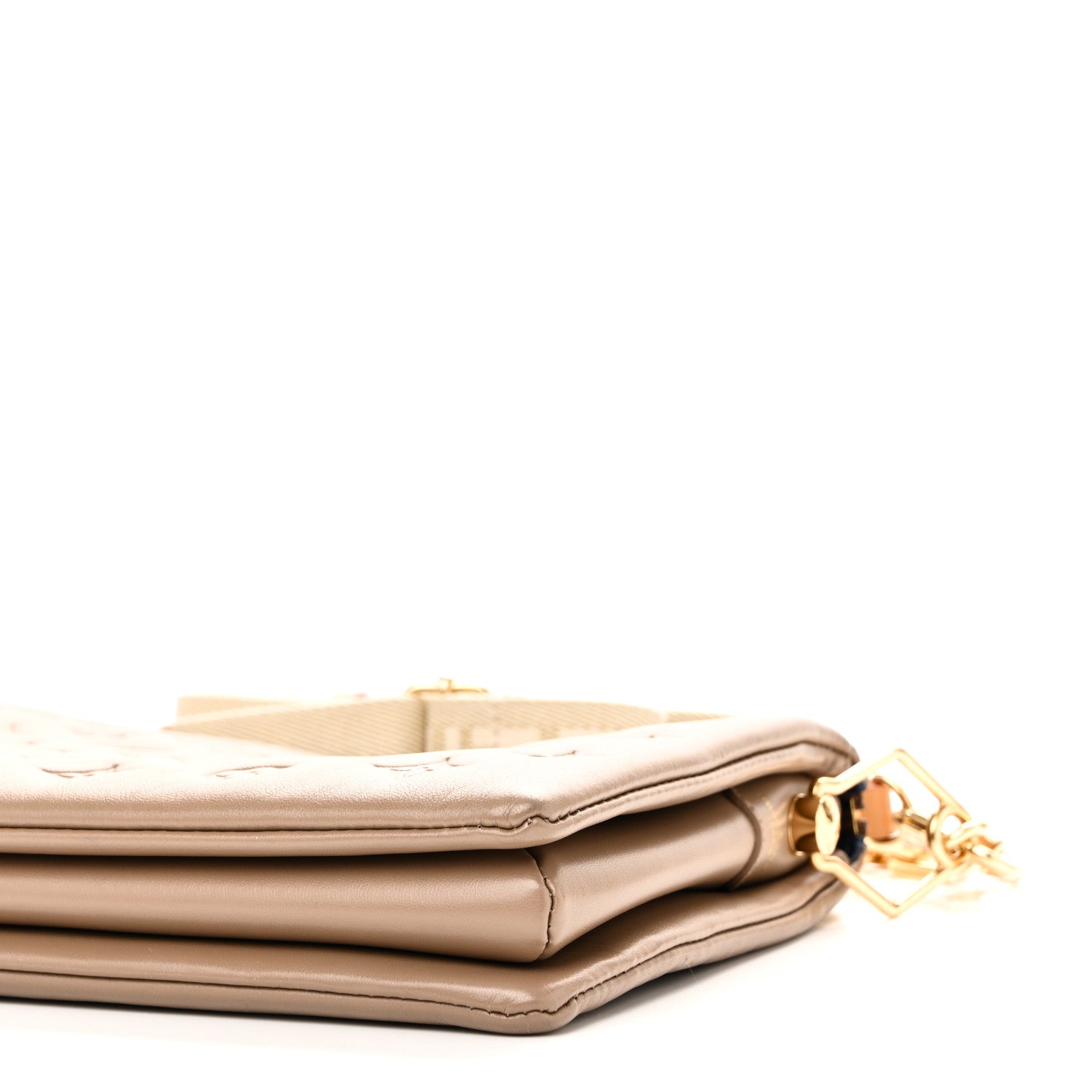 Louis Vuitton Lambskin Embossed Monogram Coussin PM Taupe 9 of 10