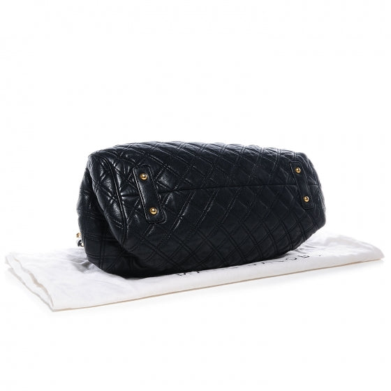 Quilted Leather Stam Black