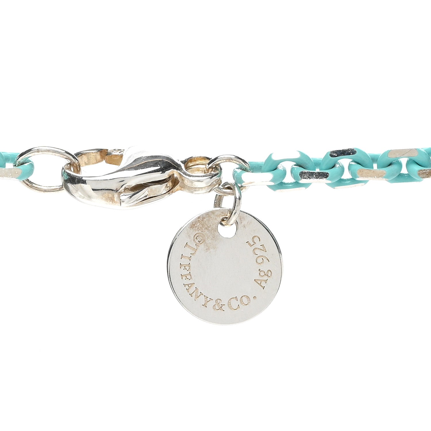 Tiffany Sterling Silver Enamel 2.5mm Chain Necklace Blue 5 of 5