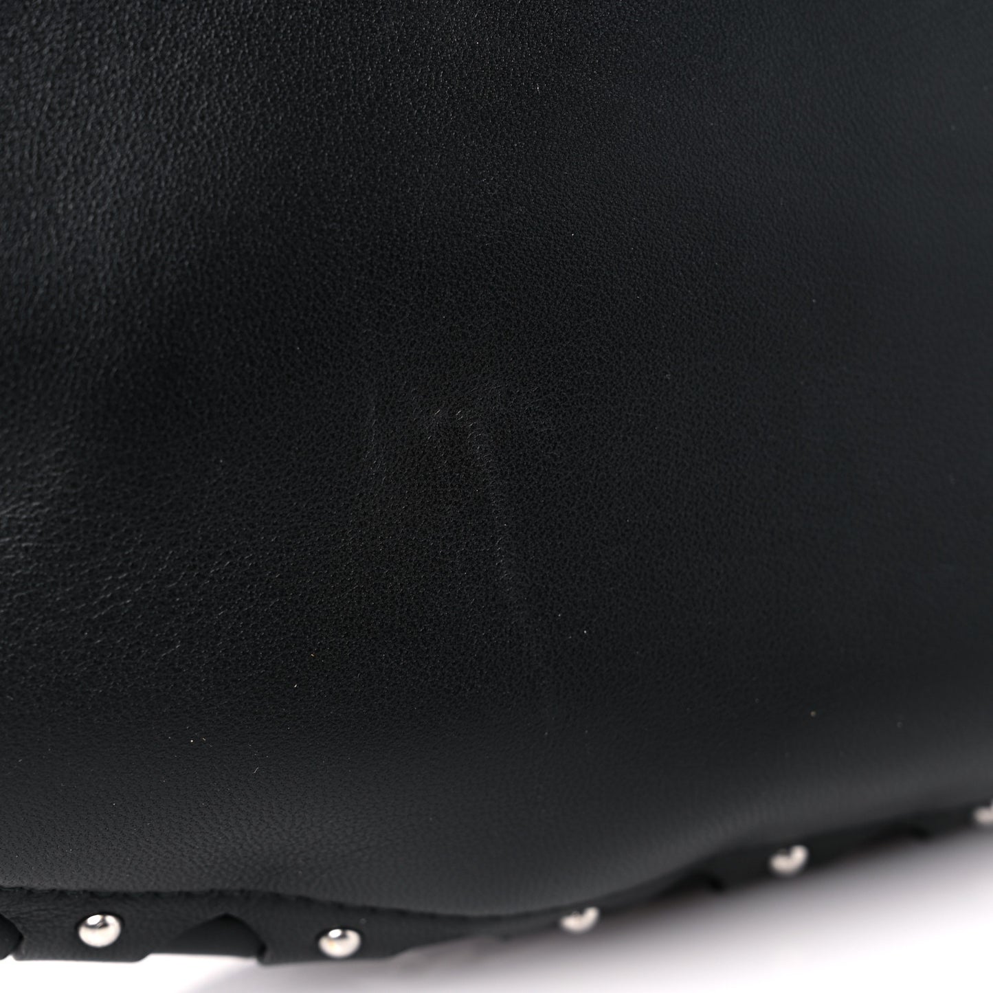 Lambskin Studded Large Demi Lune Bag Black