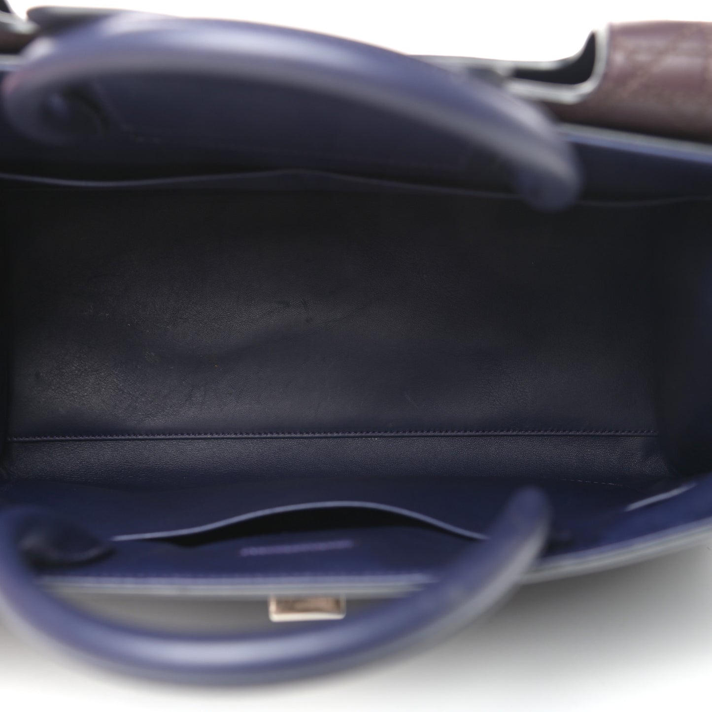 Calfskin Large Diorever Flap Navy