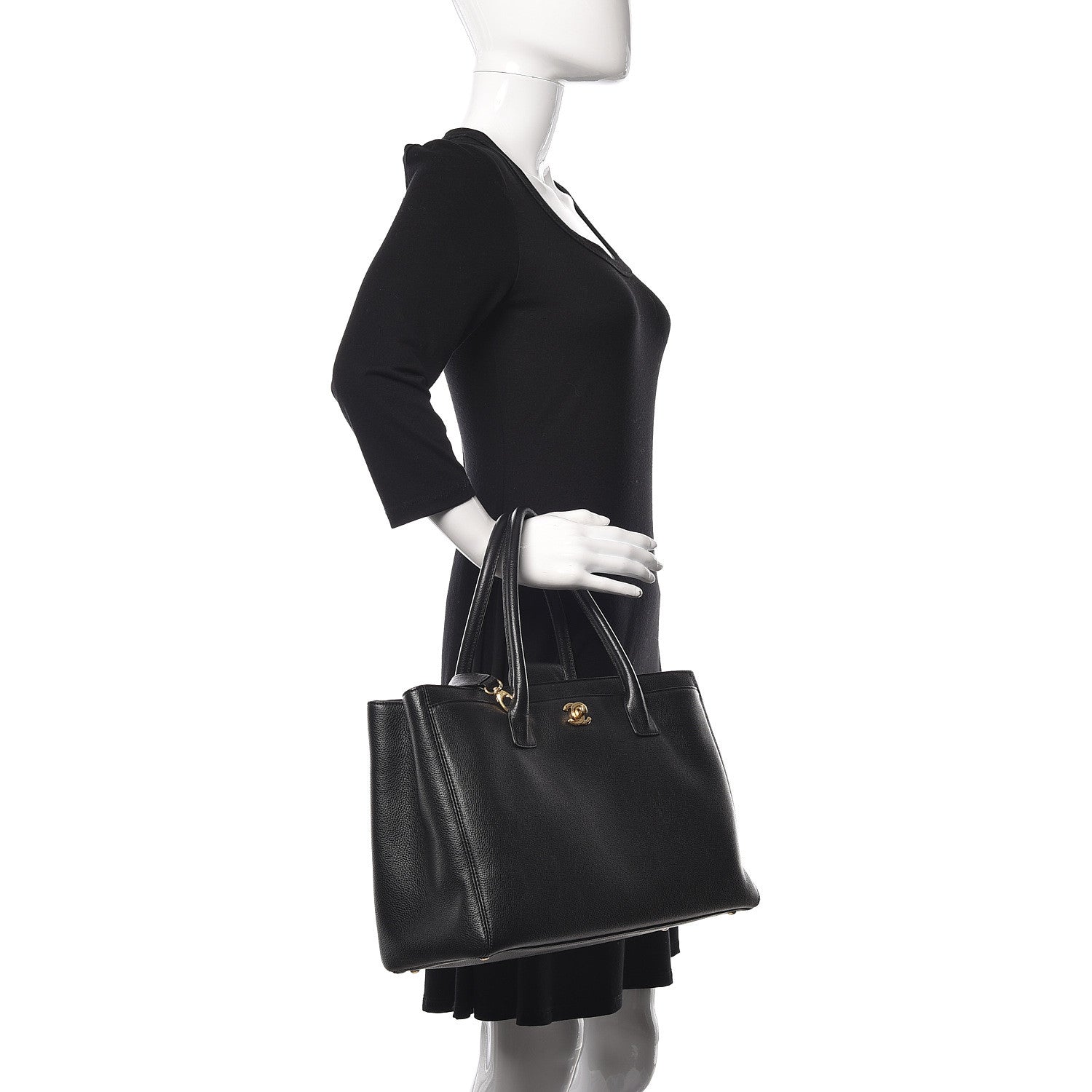 Chanel Calfskin Cerf Executive Shopper Tote Black 2 of 11