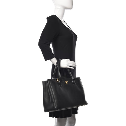 Chanel Calfskin Cerf Executive Shopper Tote Black 2 of 11